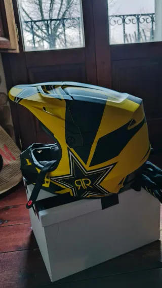 Casco Motocross Rockstar Negro y Amarillo