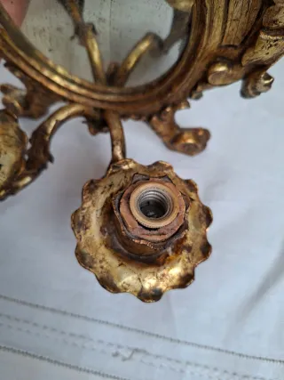 Applique specchio portacandele antiquariato legno