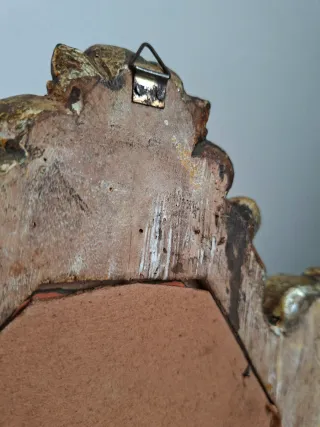 Applique specchio portacandele antiquariato legno