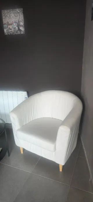 Butaca de tela crudo