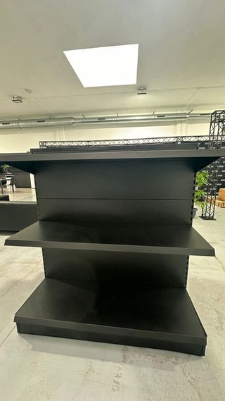 Expositor metálico negro estantería