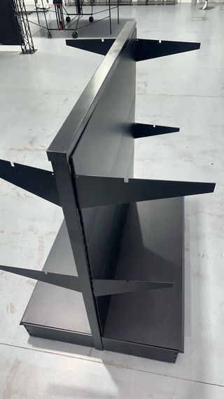 Expositor metálico negro estantería