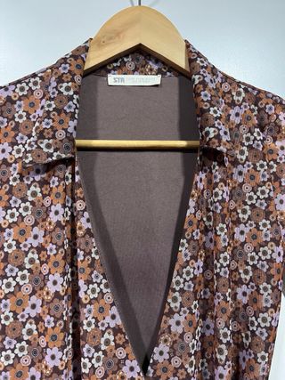 Vestido mini juvenil de transparencias floral