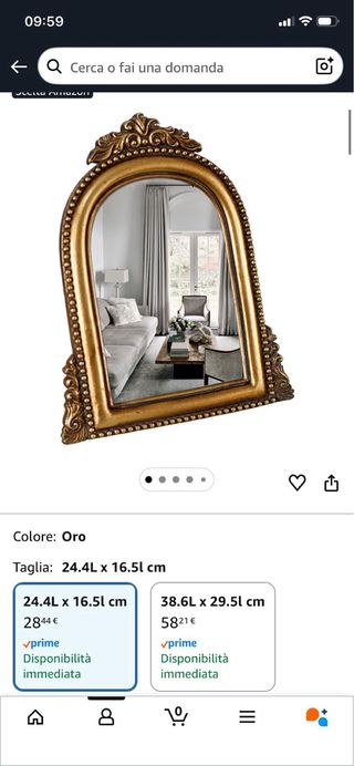 Cornici vintage dorate con specchio