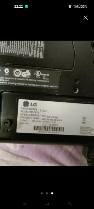 Proyector LG BX324 para piezas