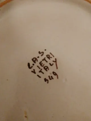 Lot 4 piattini Vietri ceramica decorati Margherite