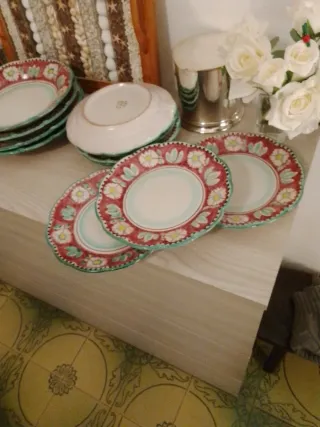Lot 4 piattini Vietri ceramica decorati Margherite