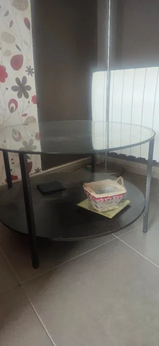 Mesa de cristal redonda