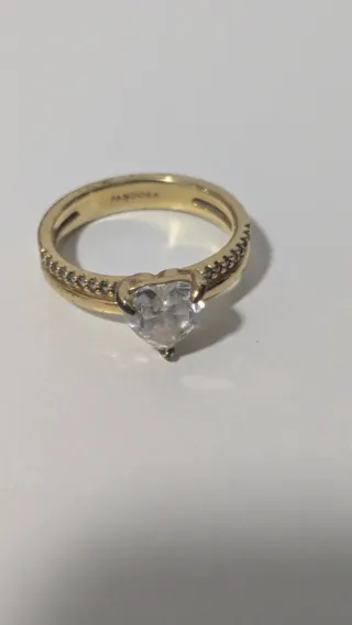 Anillo Pandora Corazón Dorado