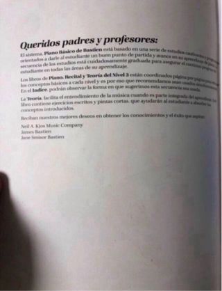 Libro Piano Bastien Teoría Nivel 3