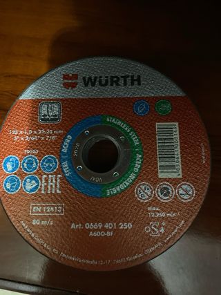 Lote 13 discos corte Wurth + 2 lija RECA
