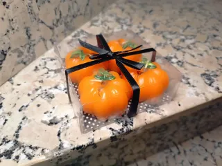 4 Velas Calabaza Halloween con caja forma regalo