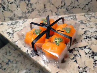 4 Velas Calabaza Halloween con caja forma regalo