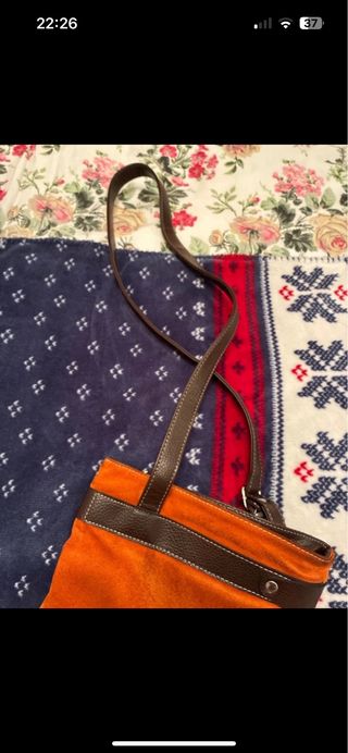 Bolso bandolera piel vuelta naranja