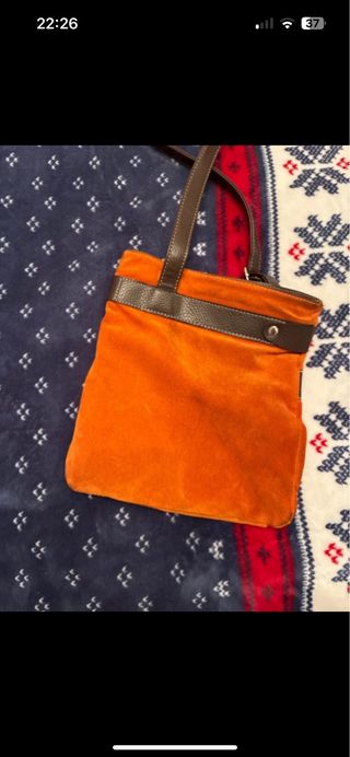 Bolso bandolera piel vuelta naranja