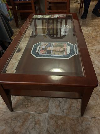 Mesa de centro madera y cristal