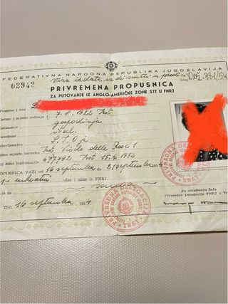 Permesso di viaggio 1954