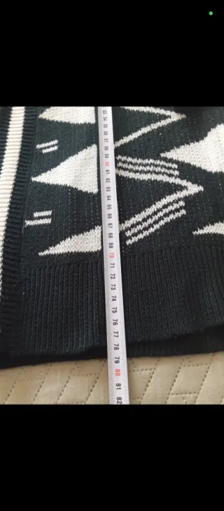 Chaqueta larga geométrica mujer sin cierre