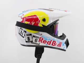 Casco Motocross Red Bull con Gafas (Nuevo) Blanco
