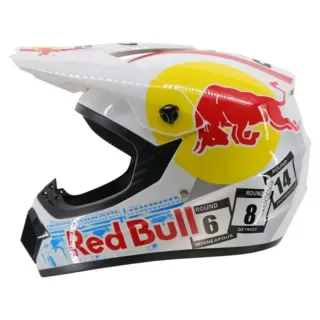 Casco Motocross Red Bull con Gafas (Nuevo) Blanco