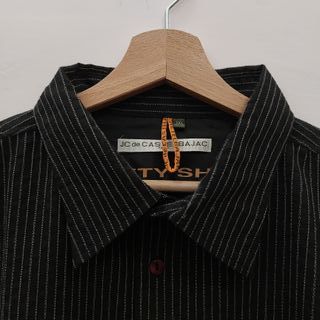 Camicia vintage JC de Castelbajac nero gessato XL