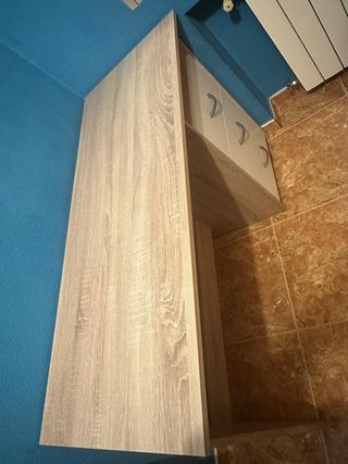 Escritorio Meda madera y blanco