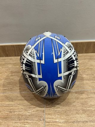 Casco Moto HJC Azul, blanco y negro