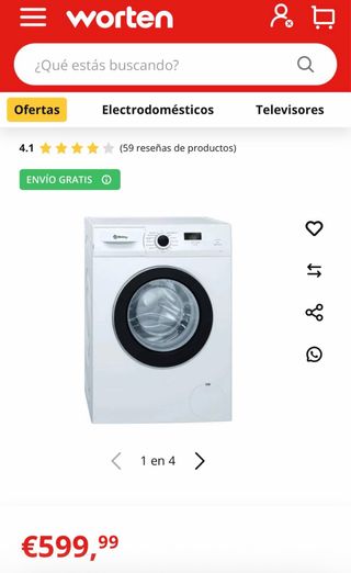 Lavadora Balay 3TS771B Carga Frontal 7kg