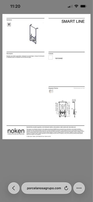 Bastidor bidé suspendido Noken