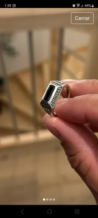 Anillo Thomas Sabo Talla 58 con onix plata 925