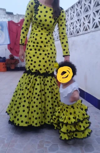 Vestido Flamenca Madre e Hija 36-38 y 1 año