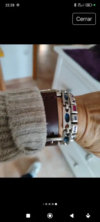 Pulsera Uno de 50 Plata y Piedras Rosas