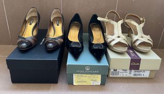 3 Pares Zapatos Mujer Clarks, D&G, JM Talla 37