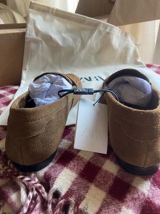 Mocasines Zara Serraje Marrón Sin Estrenar