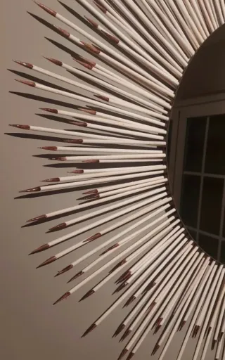 Espejo Erizo Blanco y Marrón XXL