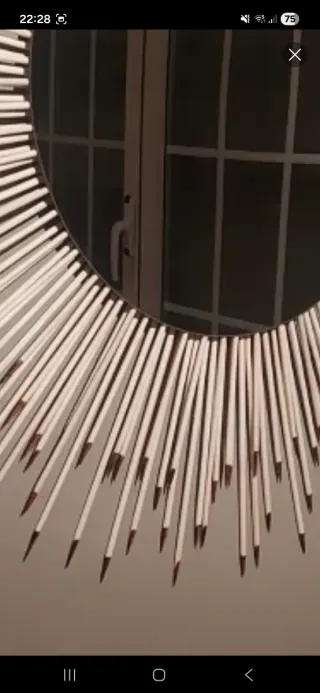 Espejo Erizo Blanco y Marrón XXL