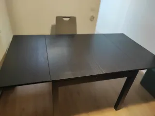 Mesa extensible marrón/negra 90x90 altura 75 cm