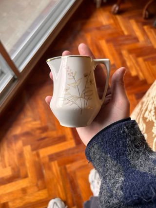 Juego de té vintage porcelana y oro