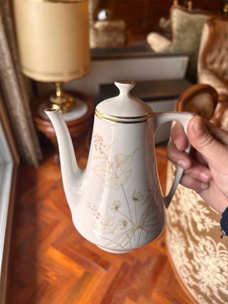 Juego de té vintage porcelana y oro