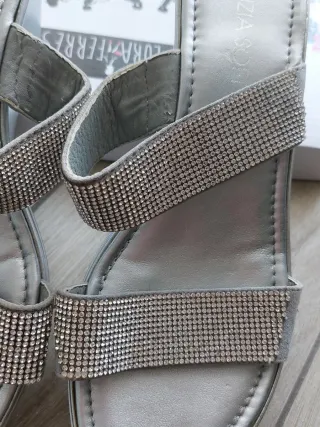 Zeppe argento donna num.37 Nuove