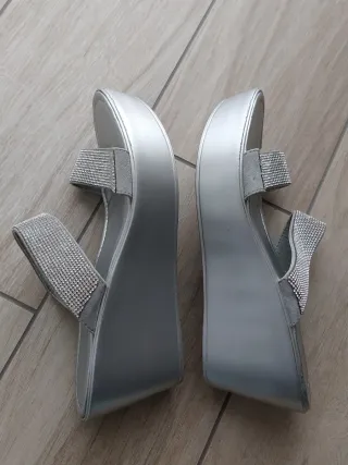 Zeppe argento donna num.37 Nuove