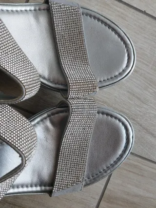 Zeppe argento donna num.37 Nuove