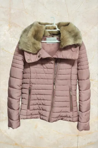 Abrigo corto plumífero Tintoretto rosa talla 38