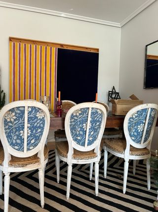 6 Sillas Luis XVI Madera y Yute