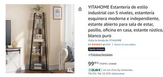 Estantería esquinera elegante estilo industrial