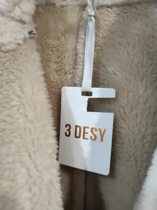 Chaqueta borrego abrigo negra y beige