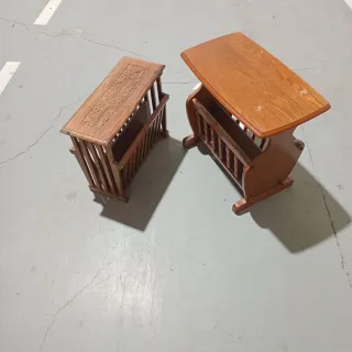 2 Revisteros y 1 Carrito Bebidas Madera