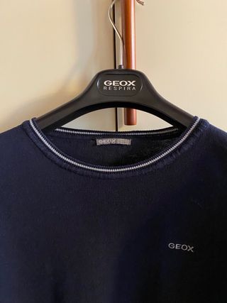 Maglia Geox girocollo blu in caldo cotone