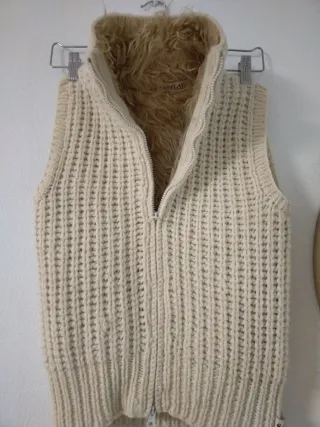 Chaleco Replay Beige con Forro Peludo