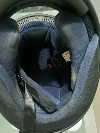 Casco de moto AGV azul y blanco